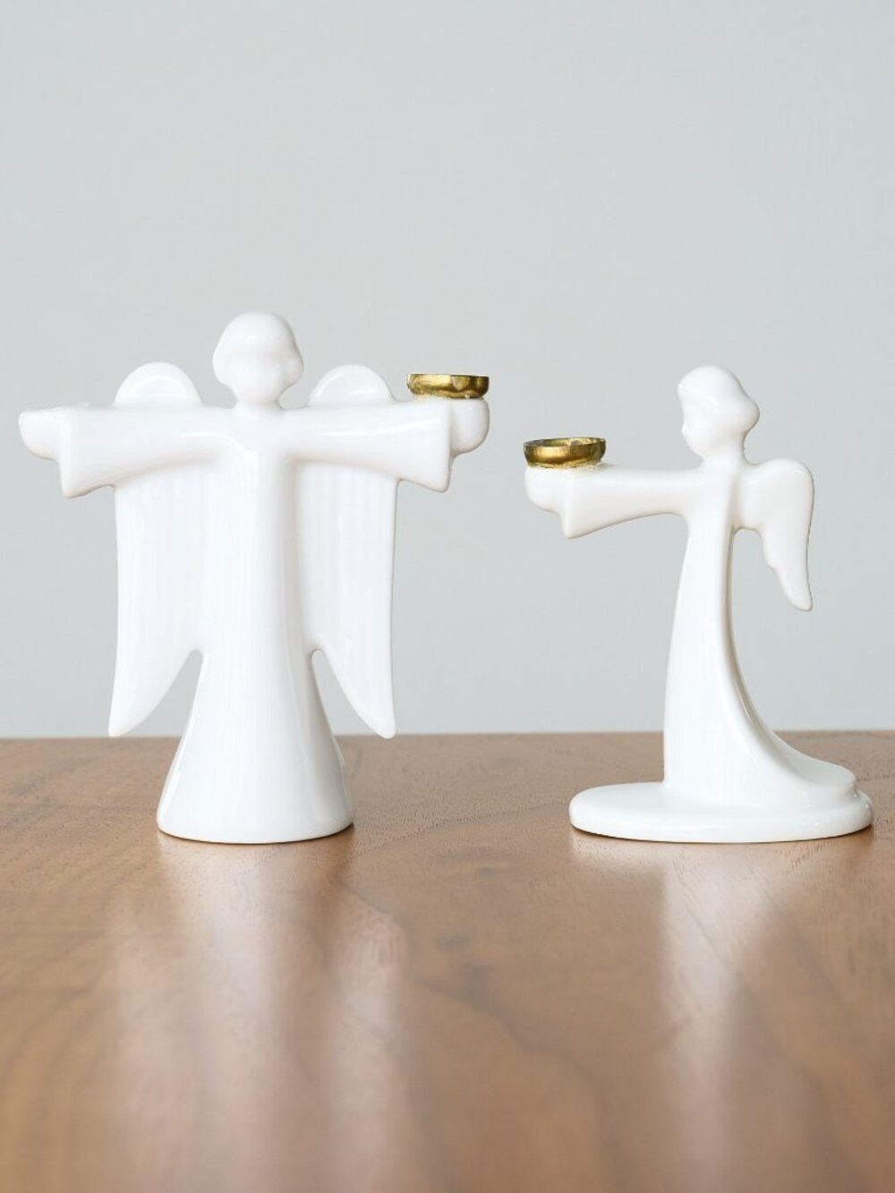 2 Vintage ROSENTHAL Angel Candle Holders White Porcelain MCM Germany READ